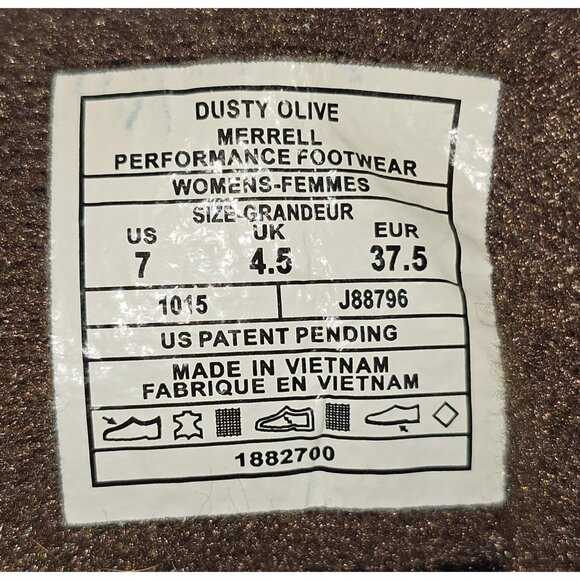 Merrell Women's Dusty Olive Moab 3 Performance Hiking Shoe Vibram Sole Sz 7 2293 - Picture 11 of 16